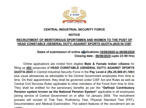 CISF Head Constable Recruitment 2025