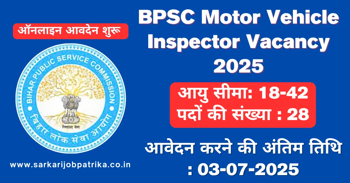 BPSC Motor Vehicle Inspector Vacancy 2025